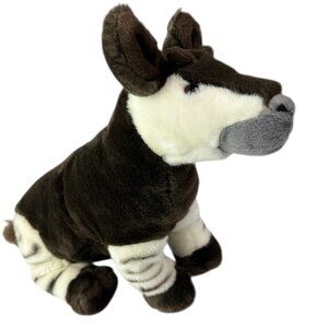 K&M International Plush Stuffed Animal OKAPI Dark Brown White Striped. Soft Toy